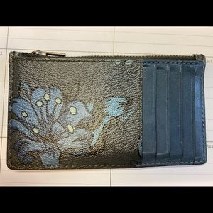 Coach Blue Hawaiian Floral Card Case